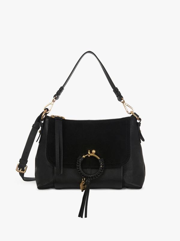 Chloé Bandolera Mujer Joan Negras Suede Cowhide ZKPQ74695